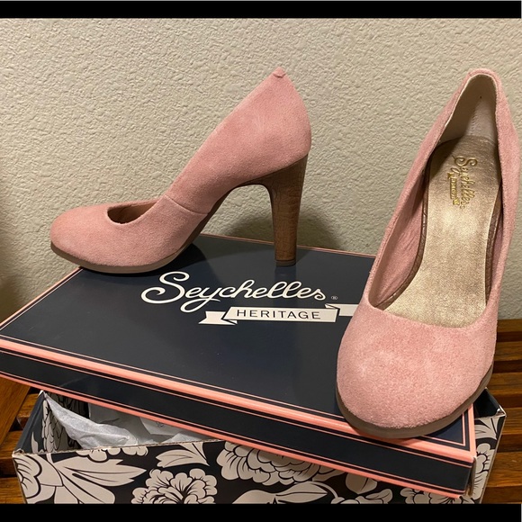 Seychelles - Keyboard Heels -Rose Suede 7.5 NEW - Picture 1 of 4